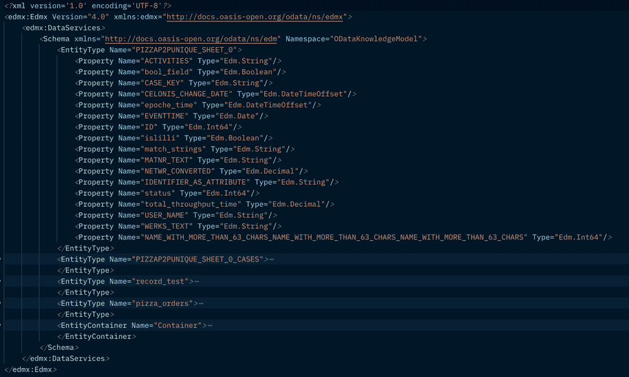 OData Metadata: XML