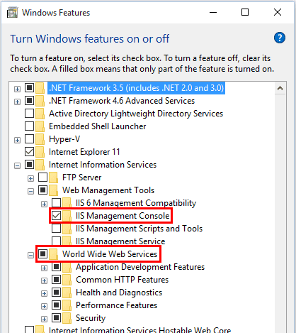 Iis Windows Features