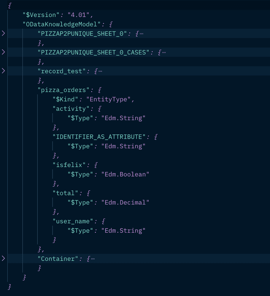 OData Metadata: JSON