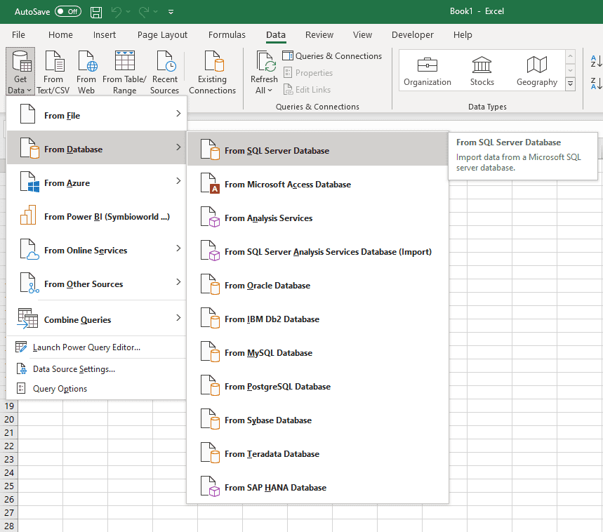 Connect to Excel